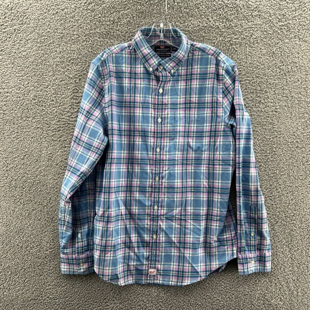 Vineyard Vines Shirt Mens Medium Slim Fit Murray Shirt Long Sleeve Plaid Flannel